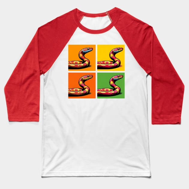 Pop Art Corn Snake - Exotic Snake Baseball T-Shirt by PawPopArt